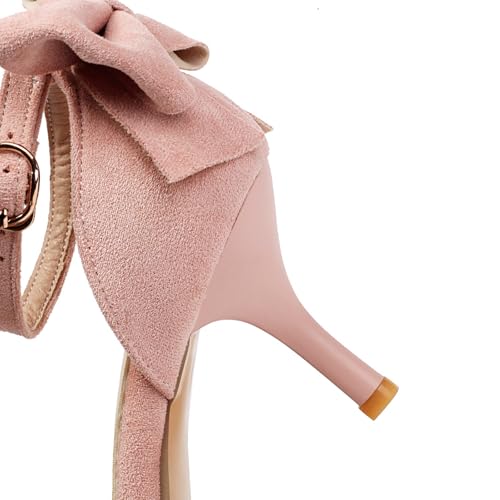 Inornever Womens Bow Heels Closed Toe Pointed Toe Kitten Heels Bow Tie Back Sexy Stiletto Ankle Strap Wedding Dress Pumps Shoes2