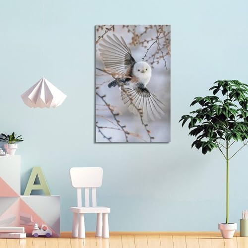 Poster mésange à queue allongée ZHOUKEG 20x30 cm pour déco murale - 4