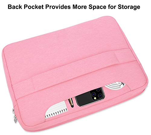HESTECH Chromebook Case,11.6"-12.5 inch Polyester Laptop Sleeve Bag Handle/Shoulder Strap/Pockets for Acer Dell HP Samsung Toshiba ASUS C202 L210/Microsoft Surface Pro 7/3/4/5/6,Pink