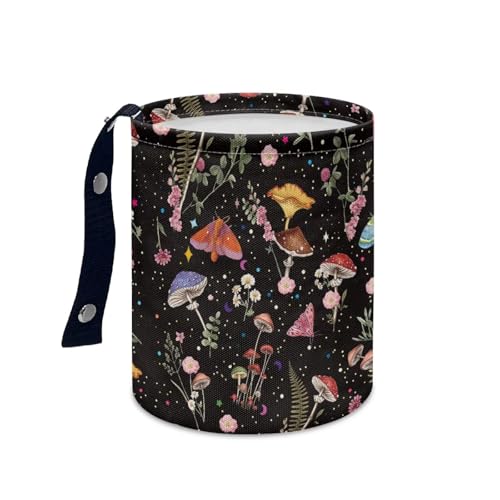 Image of Renewold Waterproof Car Trash Can Colorful Mushroom Flower Butterfly Car Trash Bin Portable Garbage Can for SUV Van Sedan Truck Hanging Bag for Headrest Front Rear Seat Automotive Interior Accessories