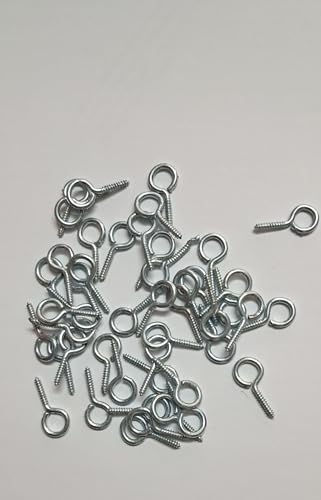 Image of Q1 Beads Metal 150 Pcs. Combo B Hook Eye Hook Screws, Screw in Eye Hooks for Wood, Securing Cables Wires, Self Tapping Eyelet Screw Eye Bolts for Indoor & Outdoor Use (0.5 inch, 1 inch)