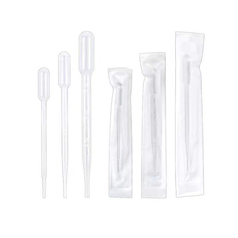 Sterile Pasteur Pipette Plastic Straw Sterile LDPE Dropper Easy Tearing Individually Wrapped 1ml/2ml/3ml/5ml/10ml 100 / PK(10ml 50pcs)