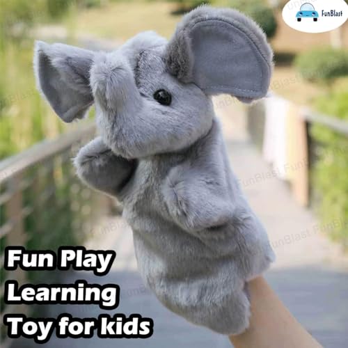 Image of FunBlast Plush Hand Puppets for Kids - Animals Hand Puppet Toys, Soft Hand Puppets for Kids, Story Telling Puppet for Kid, Fun Play Learning Toys (Elephant)