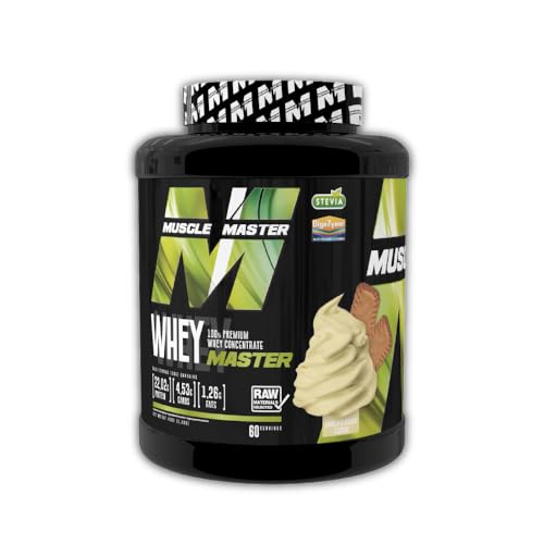 MUSCLE MASTER WHEY 1800G | recuperación muscular | concentrado de suero máxima calidad | DIGEZIME | STEVIA (Vainilla)