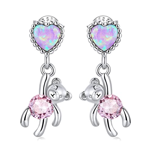Boucles d'oreilles ours d'amour en argent pour illuminer vos tenues quotidiennes avec élégance