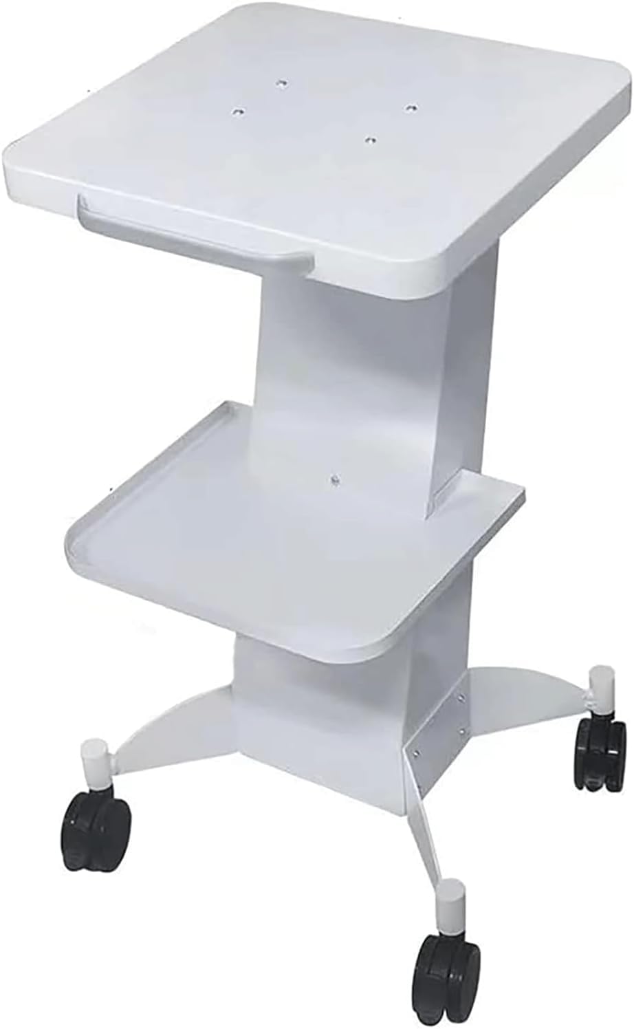 VUIKLCty Salon Cart Iron Salon Trolley Instrument Tray Salon Rolling Cart Load 220lb Trolley Cart With Wheel Beauty Salon Trolley Cart(White)