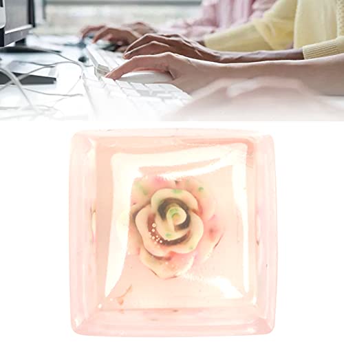 Yoidesu Resin Keycap, Artisan Keycap Hand‑Made Corrosion‑Resistant Universal Mechanical Keyboard Accessories(Pink Rose) - Image 4