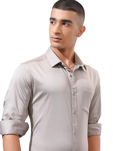 Image of Highlander Men's Slim Fit Formal Shirt | Solid Formal Shirt for Men | Comfortable Fabric | Stylish Design for Everyday Use & Office Wear