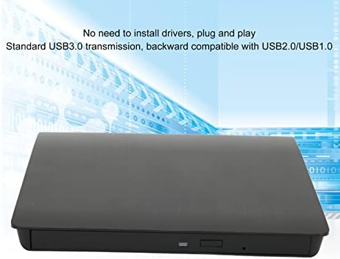 External DVD Drive Enclosure, Popup External Mobile Optical Drive Box for USB2.0 or 3.0 for Desktop and Laptop Computers, Compatible VISTA (Black) — 사진 3