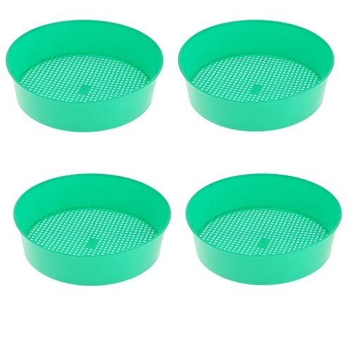 F Fityle Pack of 4 Mini Stackable Sifting Sieve Pan with Mesh Dia. 3mm Holes