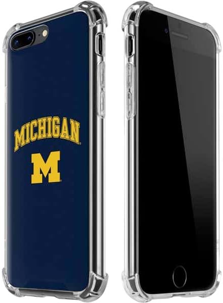 Skinit Clear Phone Case Compatible with iPhone 7/8 Plus - Officially Licensed University of Michigan M Logo Bold Design