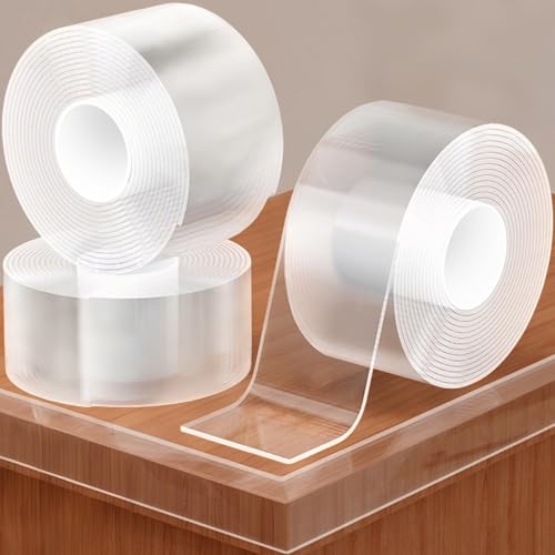 Image of 3 Pack Clear Edge Protector Strip,2.56 in x 9.84 FT,Sharp Edge Wrap Cover Tape,Self Adhesive Protective Bumper Guards for Cabinet Door Desk Glass Table Bed Furniture,Kitchen Countertop