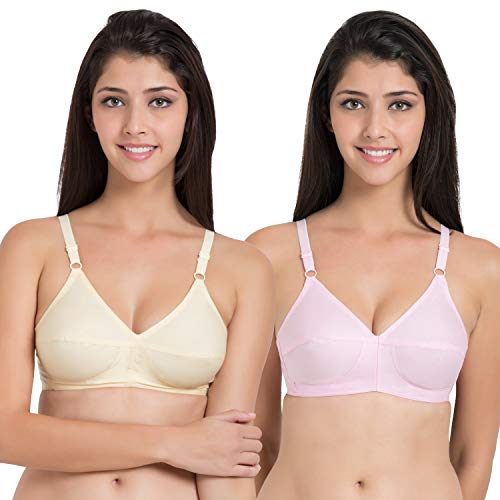 Image of SOUMINIE Women s Pure Cotton Non Padded Full Coverage Everyday Bra | Pack of 3 |