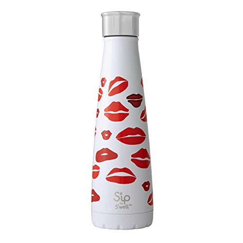S'ip by S'well Stainless Steel Water Bottle - 15 Fl Oz - Kiss - Double-Layered Vacuum-Insulated Keeps Food and Drinks Cold and Hot - with No Condensation - BPA Free Water Bottle