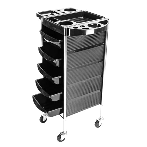Chariot de rangement à 5 tiroirs avec roulettes fluides