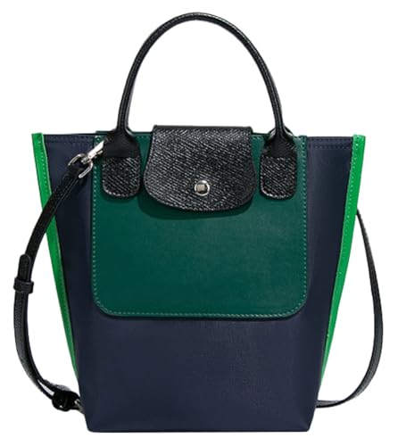 Trendy Nylon Handbags for Women Casual Color Block Shoulder Crossbody Purse Small Canvas Tote Bag Working Handbags