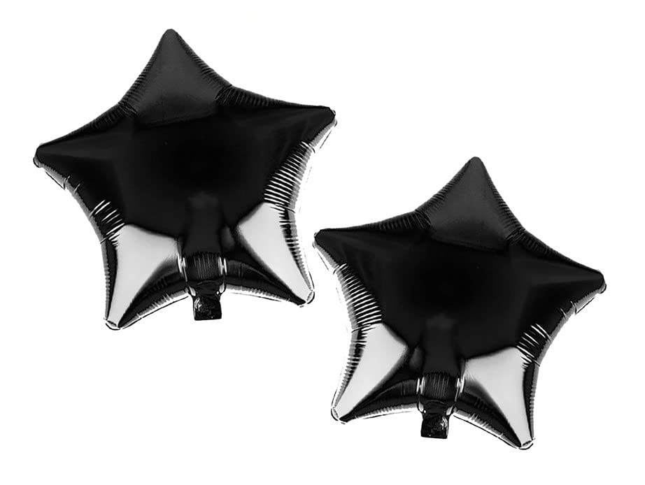 PARTY TIMEHappy B.day Cursive Gold Foil Balloon Sets (2Pcs 18'' Black Star)