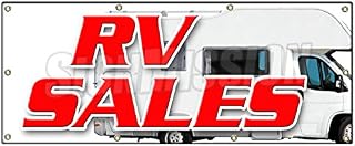 36"x96" RV Sales Banner Sign New Used reconditioned Motorhome financing Sale