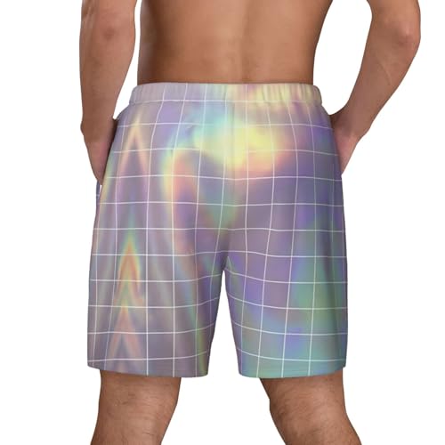 Reflective Square Breathable Fit Trends Men's Swim Trunks Board Short with Waist Elastic Band Swimming Trunks4