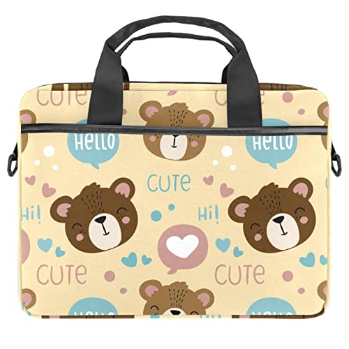 Sacoche ordinateur portable 14,5 pouces pour cours et bureau ours coloré