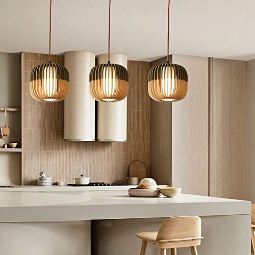 SDUYTDG Créatif Beige Et Vert Bambou Lanterne Plafond Suspension pour Chambre en Bois Décor Lustre Lampe pour Balcon Luminaires Suspendus Éclairage pour Lampe De Cuisine – vue 2