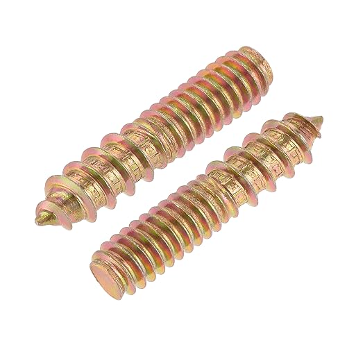 Image of uxcell 1 /4-20 x 1-1 /4 inch Hanger Bolts Double Head Dowel Screw for Wood Furniture 20pcs