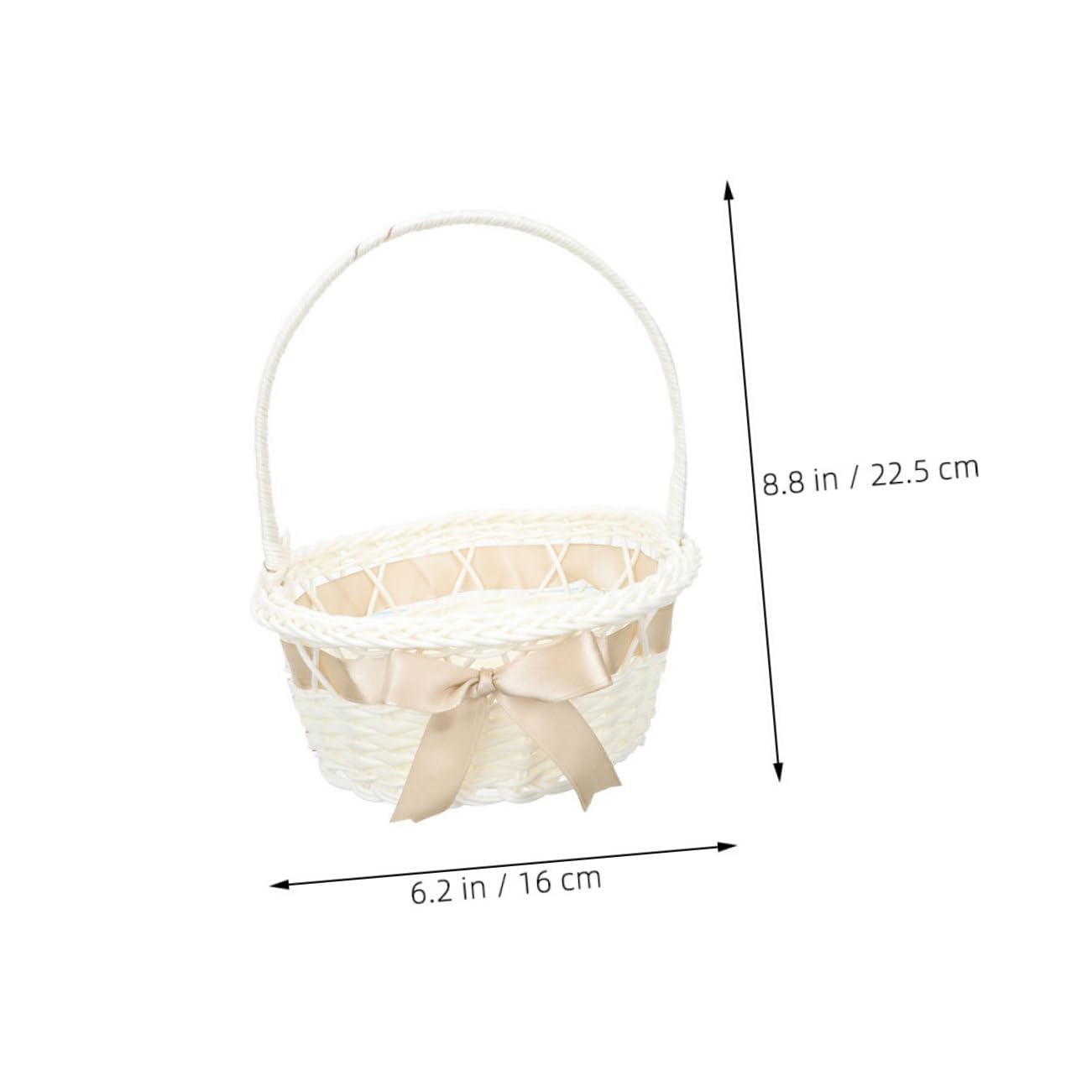 Cabilock 3 Stück Hochzeit Blumenkorb mit Griff Handgefertigter Rattan Aufbewahrungskorb Hellbraun für Blumenmädchen Hochzeiten und Dekoration