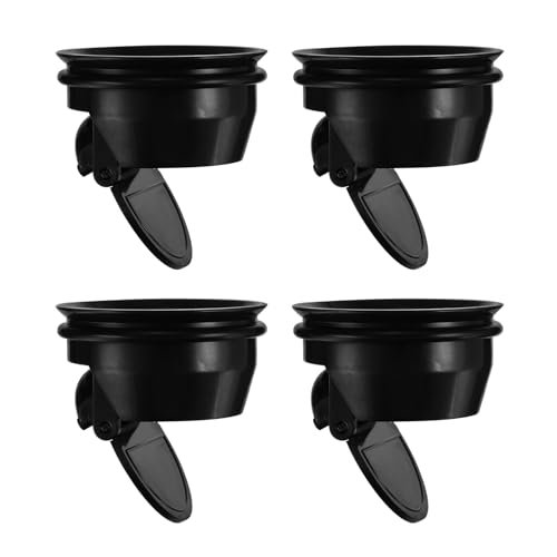 QUARKZMAN Núcleo Antiodor para Desagüe de Piso, Atrapapelos de Plástico para Desagüe de Ducha con Prevención de Retroceso para Cocina, Baño, Balcón, Negro, 4 Unidades