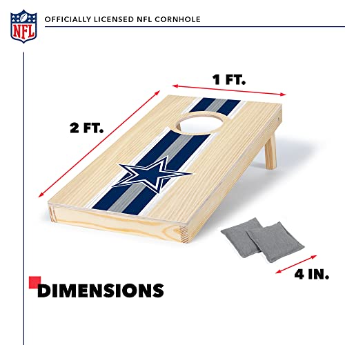 Wild Sports NFL Football Dallas Cowboys 1\' x 2\' Travel Size Solid Wood Cornhole Set with Direct Print HD Team Graphics – Great Gift for Any Sports Fan! Bean Bag Toss Family Games for Outdoor Play