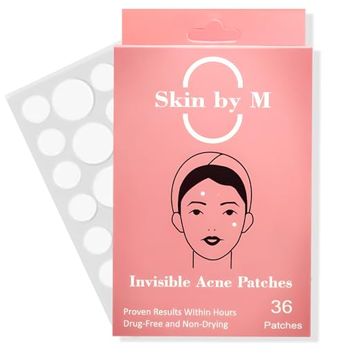 Pimple Patches for Face (36 Count), Hydrocolloid Acne Patches, Treatment for Absorbing Zits and Blemishes, 2 Sizes, Drug-Free, Non-Drying, Korean Skin Care