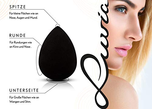 Luvia Blender Sponge Set, Super Soft For Precise And Large-scale Blending Of Beauty Cosmetics, black, 3 count (Pack of 1) - Image 4