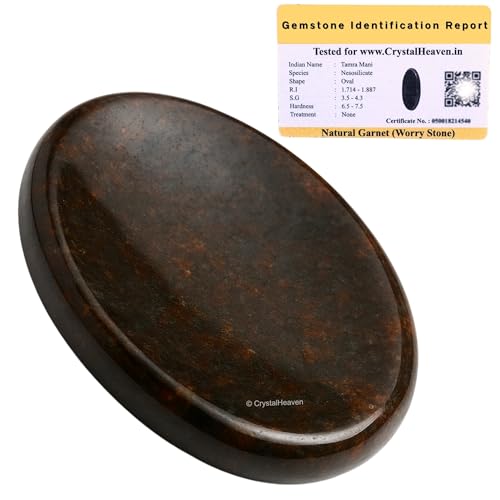 Image of Certified Garnet Crystal Thumb Worry Pebbles Stones for Anxiety Stress Relief Massage - AAA Grade Original Healing Gemstone Agate Rubbing Stone for Yoga Meditation Spiritual Reiki Feng Shui