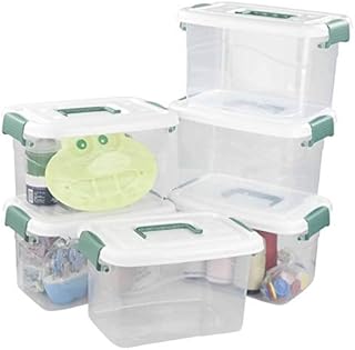 Xowine Set of 24 Plastic Storage Box, 6 L Small Clear Storage Latch Box with Lids