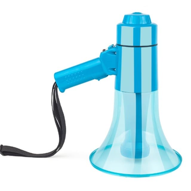 ppARK Megafon Wasserdichtes Megaphon-Speaker mit LED-Licht, integrierter Sirene und Alarmmodi, einstellbare Lautstärke – Leichter Gurt für Kinder TröTe
