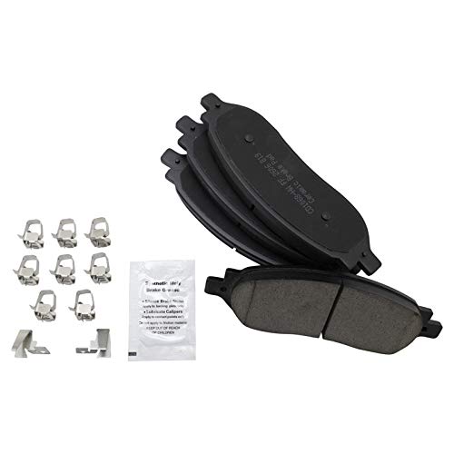 Image of TRQ Rear Brake Pad and Rotor Set Ceramic Coated Drilled Slotted Vented Rotors Compatible with 2005-2007 Ford F-250 Super Duty F-350 Super Duty