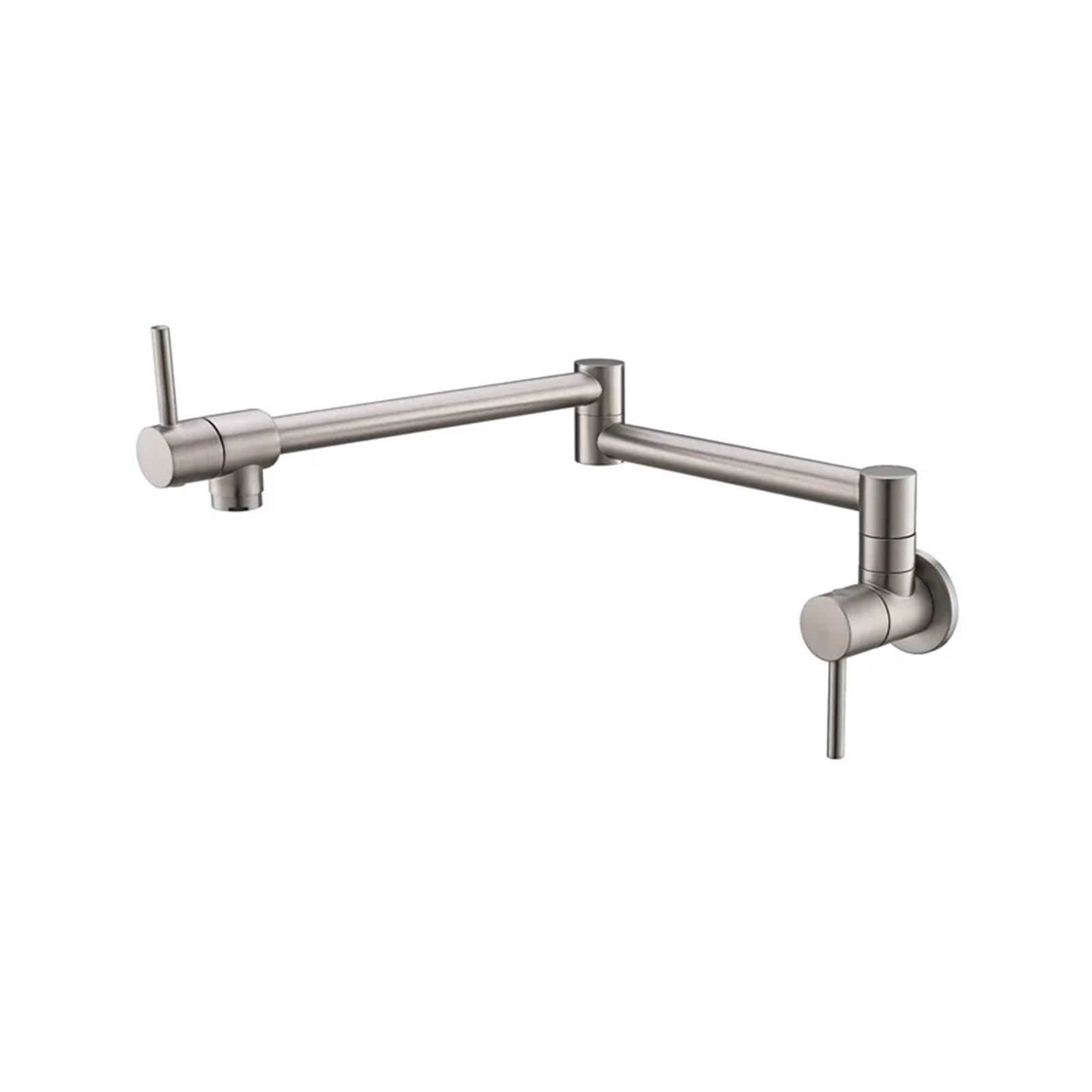 ZYCHSJXA Pot Filler Tap Wall Mounted Foldable Kitchen Faucet Inwall Cold Water Sink Rotate Folding Spout Brass(Brushed Nickel)