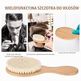 Miękka szczotka do włosów, kozich, uchwyt drewniany, narzędzie do czyszczenia włosów i brody, stylizacja włosów, czyszczenie rzeźbienia dla mężczyzn