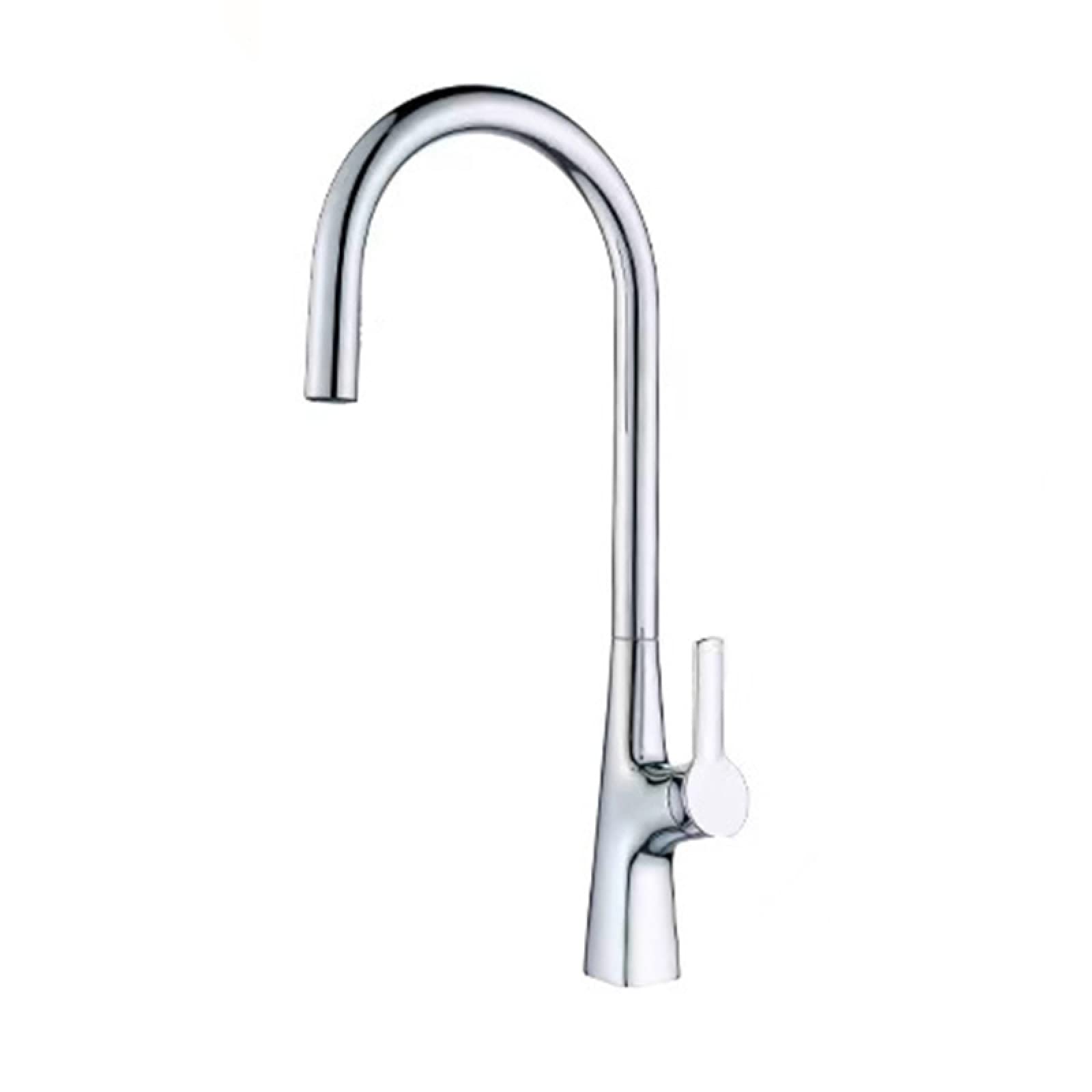 Robinet de cuisine à tirette avec mitigeur eau chaude/froide chromé