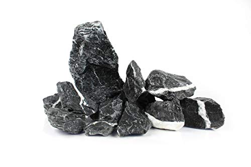5 kg naturbelassene dunkelgraue Steine für ein Aquarium, Aquariengestaltung, Iwagumi-Stil, Malawi
