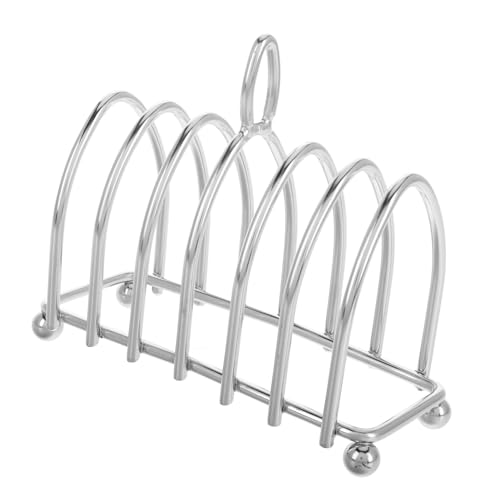 SOLUSTRE Stainless Steel Bread Rack 6 Slice Toast Holder Dish Drainer Basket Sandwich Racks Countertop Breakfast Display Stand