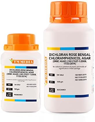TM MEDIA (Titan Biotech) DICHLORAN ROSE BENGAL CHLORAMPHENICOL AGAR (DRBC AGAR) (ISO 21527-1:2008, 11133:2014) (100 gm)