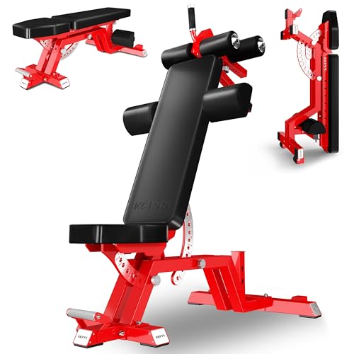 KeppiFitness Weight Bench, 1500LBS Capacity Workout Bench, 17” Bench Press