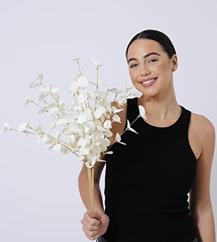 Sorola 3 Eucalyptus Stems Artificial Faux Branches Leaves 70cm Large Flower Bouquet Bunches Arrangements for Home Decor (White) - Image 3