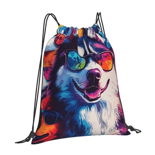 Colorful Dogs Print Drawstring Bags Gym Sports Travel Work Sack String Bag Yoga Bag Unisex Adult2