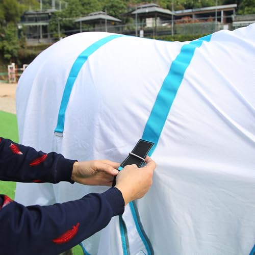 Image of LEAFOREST Horse Mesh Combo Fly Sheet with Adjustable Belly Guard and Detachable Neck Cover Lightweight and Breathable Protect Equines White 75 inch