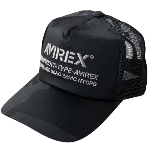 AVIREX アヴィレックス 2サイズ展開 スタンダード ミリタリー メッシュキャップ XL LL 大きい 帽子 キャップ メンズ ビッグサイズ 夏 NUMBERINGブラックカモ Fの商品画像（Amazon）