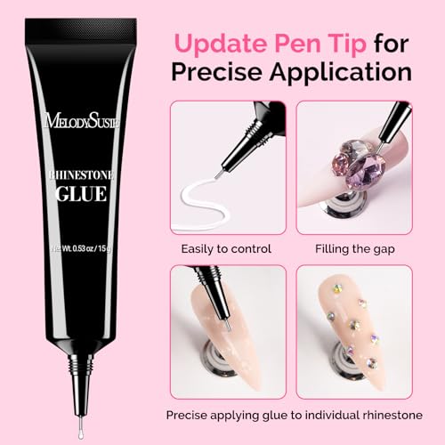 Image of MelodySusie 15g Pinpoint Nail Rhinestone Glue for Nails Super Strong Gel for Nail Charms Gems 3D Nail Gel UV Nail Glue for Nail Art Design Nail Chrome