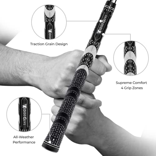 Wedge Guys Performance Golf Grips – Set Of 13 All-Weather Moisture Wicking Cord Rubber Golf Club Grips Ideal For Clubs Wedges Drivers Irons Hybrids (Black) #TOP2