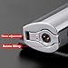 Cigar Lighter Butane Windproof 3 Flame Lighter with Punch and Visible Transparent Window Flame Adjustment(Silver1)
