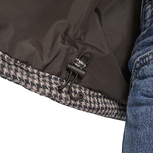 Levi's Women's Houndstooth Diamond Quilted Jacket with Cozy Corduroy Collar - Small Size - Image 7